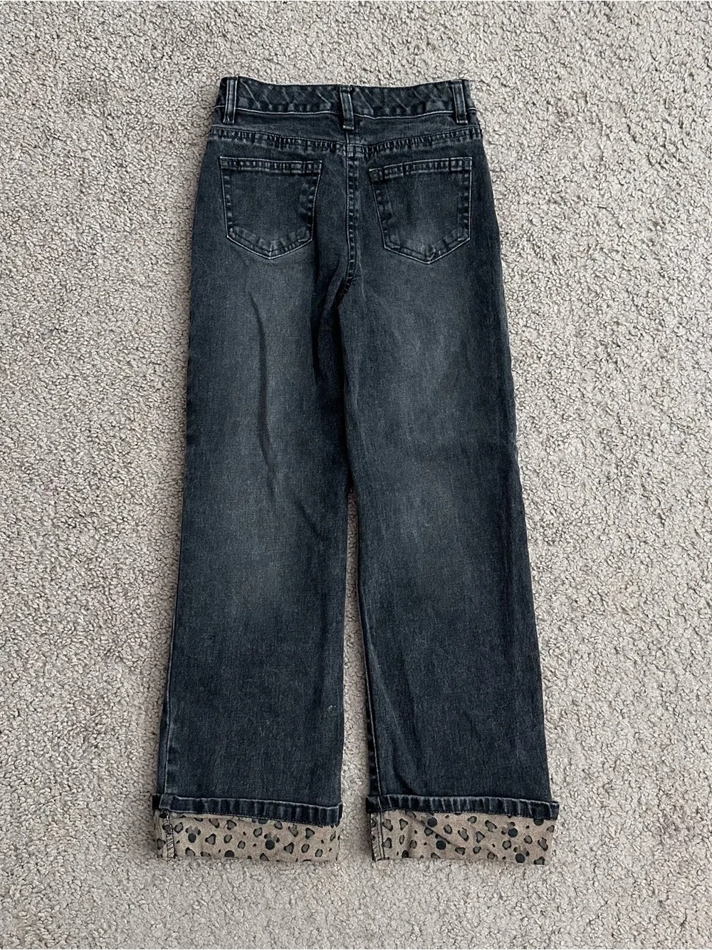 Disney Minnie Mouse Charcoal Gray Straight Denim Jeans Girls 10